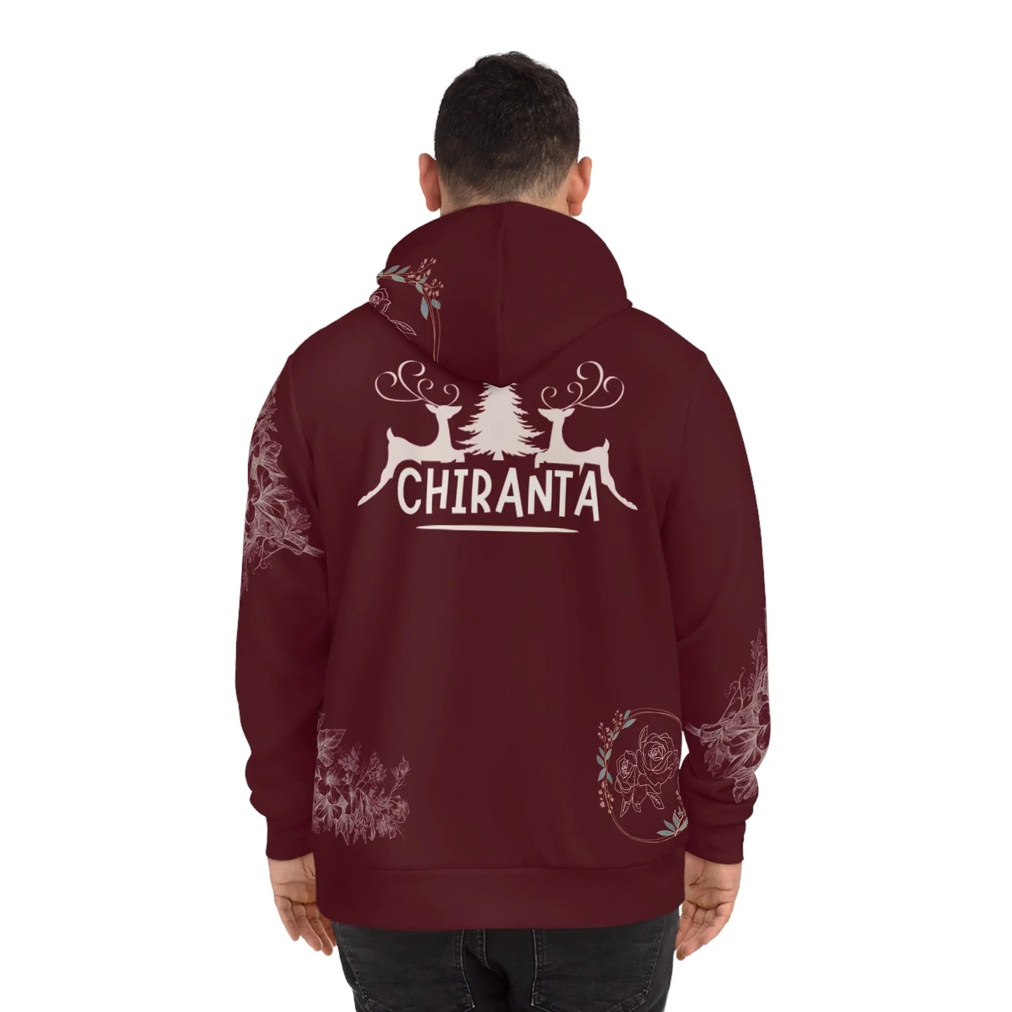 CHIRANTA CHRISTMAS HOODIE: DEER & FLOWER Printify