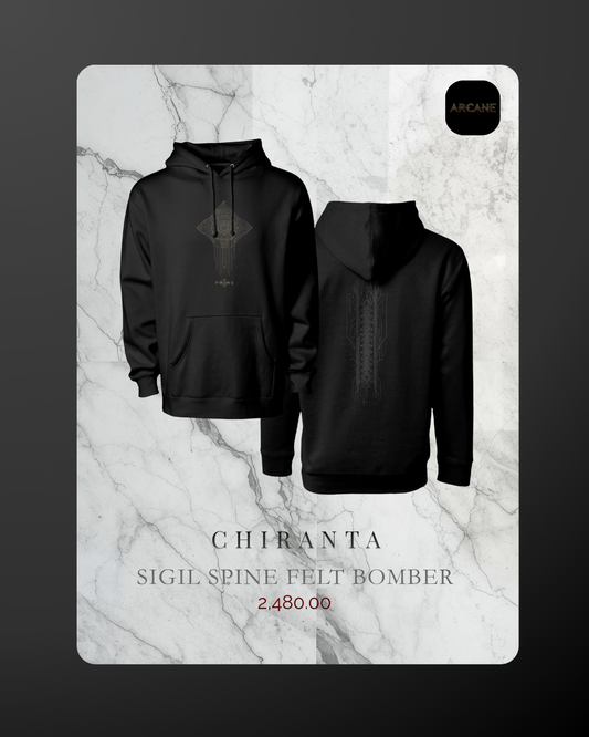 CHIRANTA ARCANE SERIES — SIGIL SPINE FELT BOMBER  《秘紋覺醒系列：符脊毛氈轟炸外套》 Apliiq