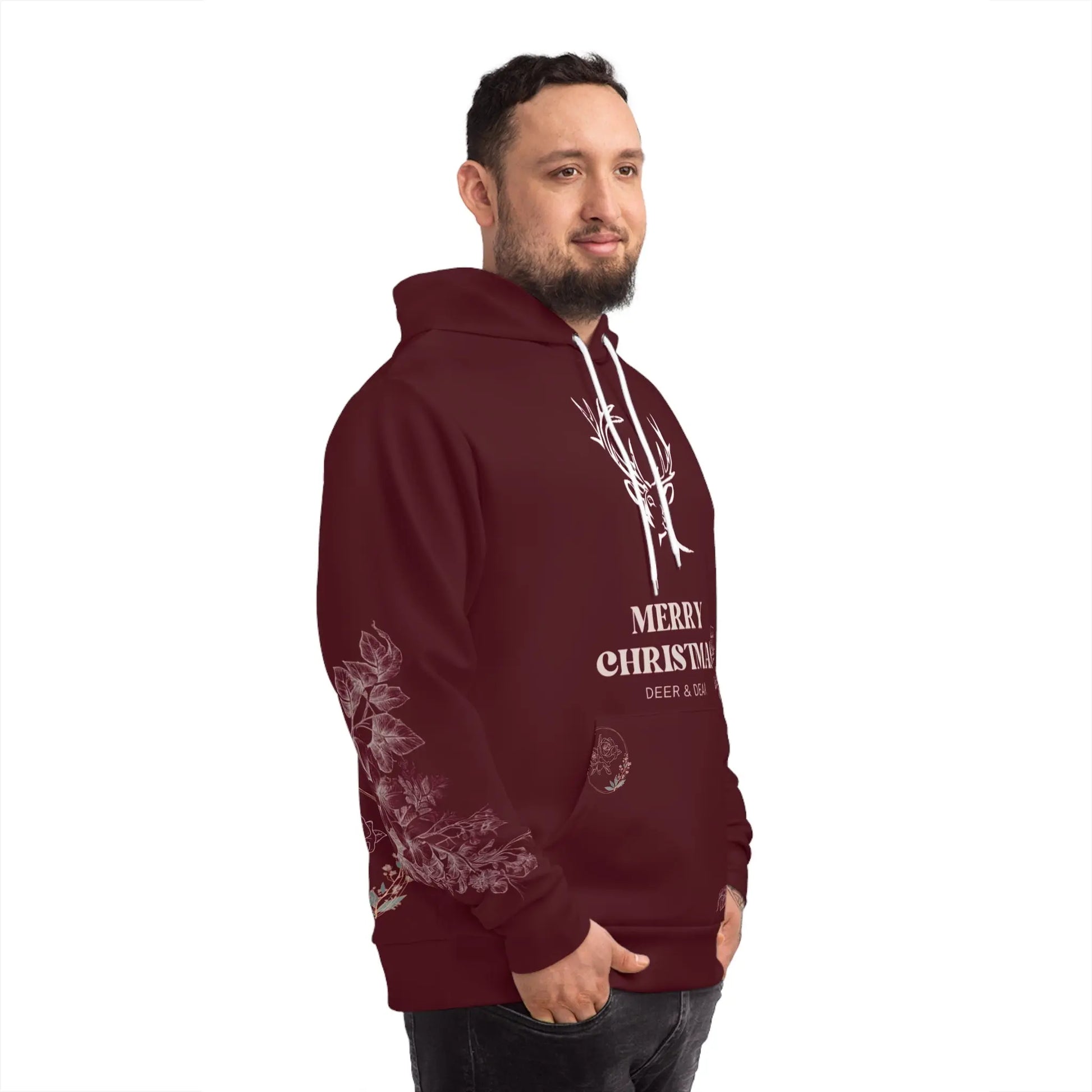 CHIRANTA CHRISTMAS HOODIE: DEER & FLOWER Printify