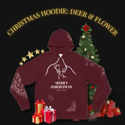 CHIRANTA CHRISTMAS HOODIE: DEER & FLOWER Printify