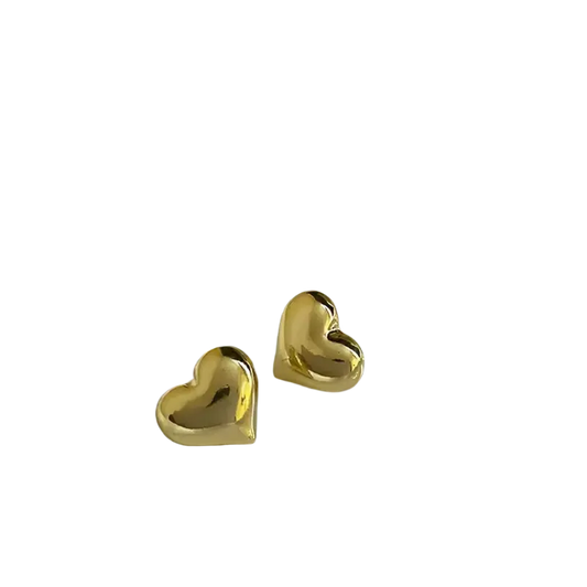 Gold Heart Womens Studs Earrings: Minimalist Bridal Jewelry for Women - Chiranta