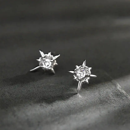 Black Zircon Star Stud Fashion Earrings: Hip-Hop Style for Couples - Chiranta